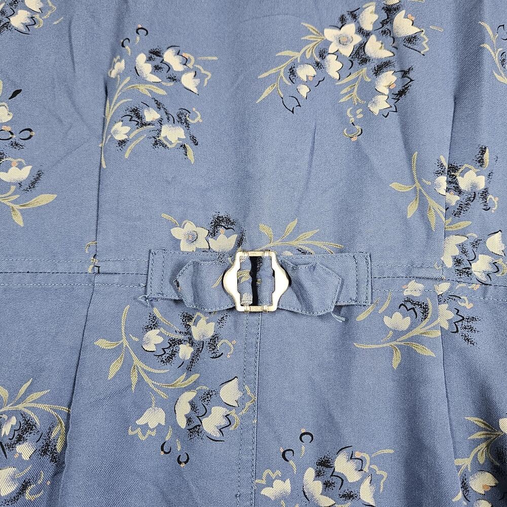 Directives Maxi Dress Womens L Blue Floral Cottagecore Prairie Button Down 90s - Picture 7 of 12